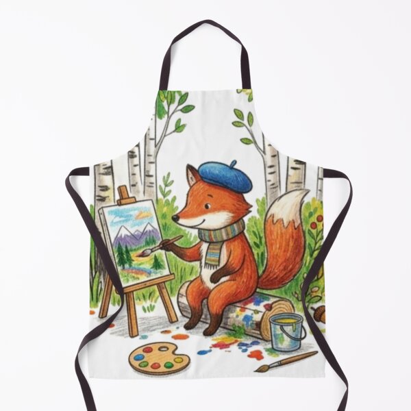 Item preview, Cute Artist Fox Painting Forest Landscape Illustration designed and sold by TaiwanMemory.