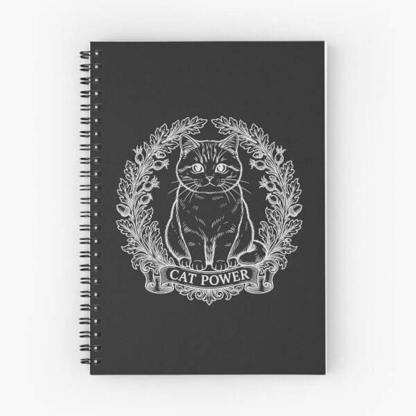 Item preview, Cat Power Sitting Cat with Floral Wreath - White Line Art designed and sold by sxtfejvseyn.