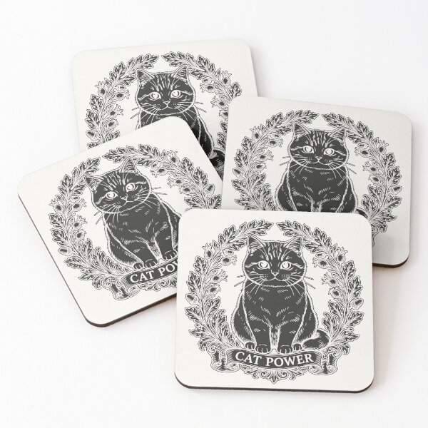 Item preview, Cat Power Sitting Cat with Floral Wreath - Black Silhouette designed and sold by sxtfejvseyn.