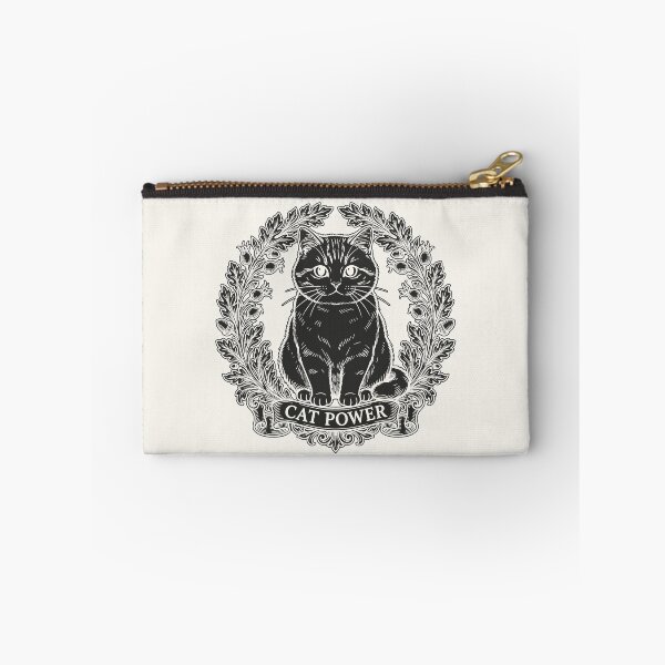 Item preview, Cat Power Sitting Cat with Floral Wreath - Black Silhouette designed and sold by sxtfejvseyn.