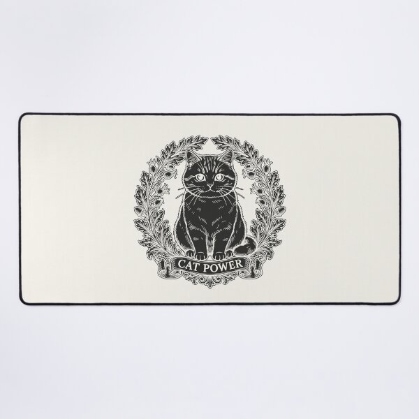Item preview, Cat Power Sitting Cat with Floral Wreath - Black Silhouette designed and sold by sxtfejvseyn.
