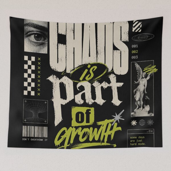 Item preview, Chaos Is Part of Growth – Motivational Streetwear Typography Design designed and sold by NBT-NOVA.