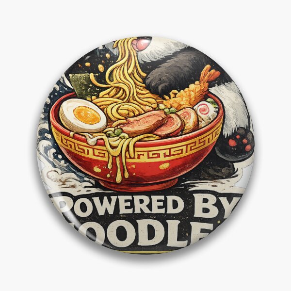Item preview, Powered By Noodles Funny Ramen Panda Sticker designed and sold by PixelPanda28.
