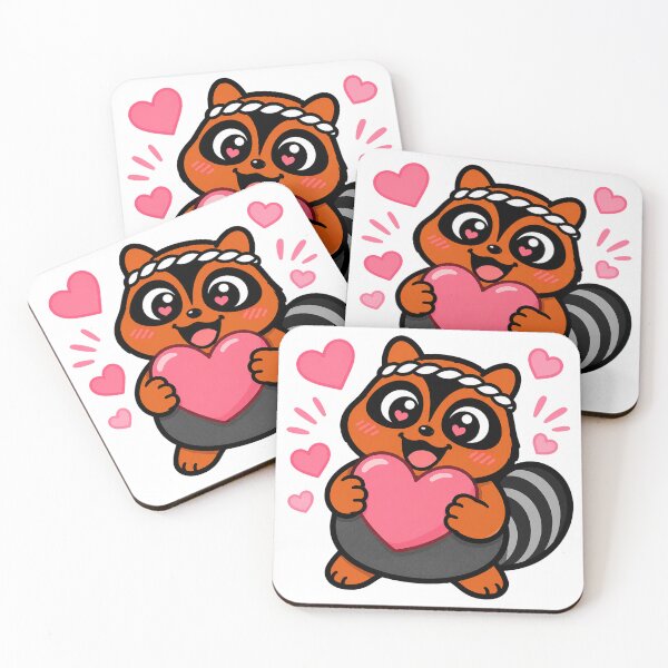 Item preview, Kawaii Tanuki in Love designed and sold by naruse-design.