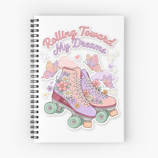 Item preview, Pastel Roller Dreams Sticker Design – Retro Skates and Butterfly Aesthetic designed and sold by Mahilis.