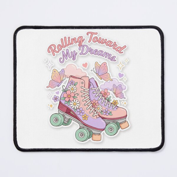 Item preview, Pastel Roller Dreams Sticker Design – Retro Skates and Butterfly Aesthetic designed and sold by Mahilis.