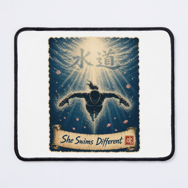Item preview, She Swims Different Japanese Ukiyo-e Women's Swimming Art designed and sold by Locker39.