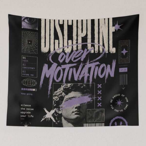 Item preview, Discipline Over Motivation – Modern Streetwear Mindset Graphic Design designed and sold by NBT-NOVA.