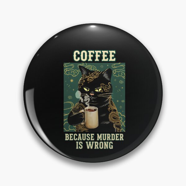 Item preview, Coffee Because Wrong Cat Tattoo Art designed and sold by Prof4Artist.