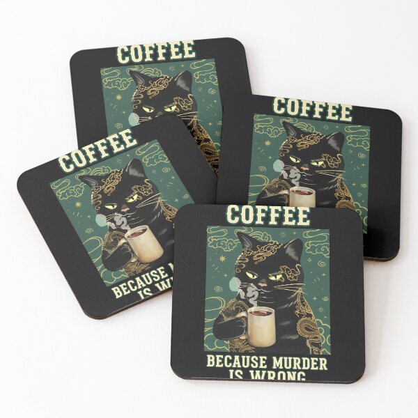 Item preview, Coffee Because Wrong Cat Tattoo Art designed and sold by Prof4Artist.
