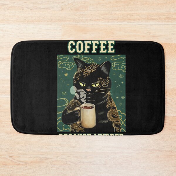 Item preview, Coffee Because Wrong Cat Tattoo Art designed and sold by Prof4Artist.