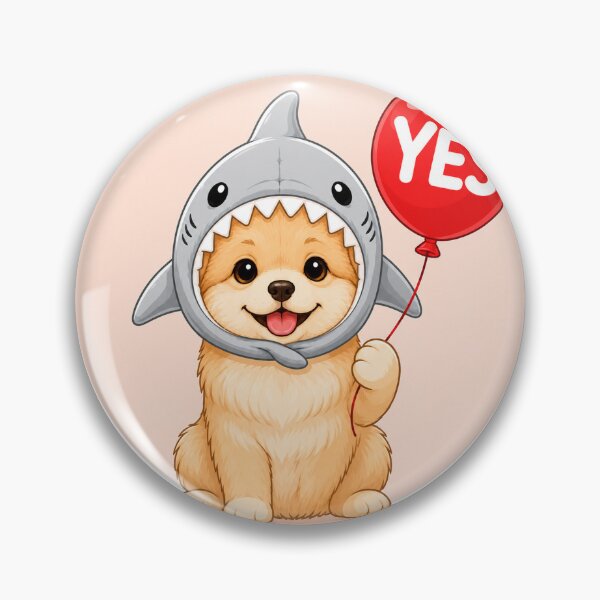Item preview, Cute Shark Dog Holding YES Balloon Funny Puppy Art designed and sold by ravuh.