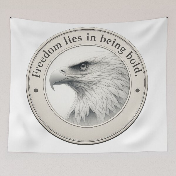 Item preview, Freedom Lies In Being Bold - Vintage Bald Eagle Sketch Emblem designed and sold by Arbacus.