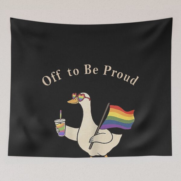 Item preview, Retro Funny Frog Off to Be Proud Gay Pride Rainbow Flag LGBT designed and sold by CriseldaBruning.