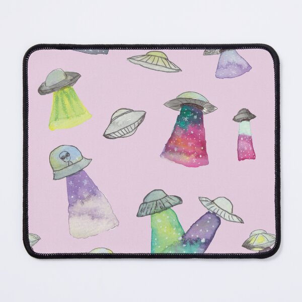 Item preview, Watercolour UFOs with Galaxy Beams - Pink designed and sold by Cosmic Seed Creative.