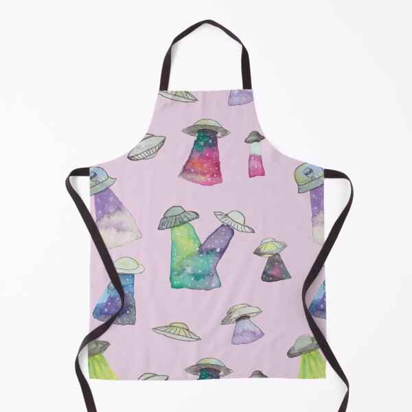 Item preview,  Watercolour UFOs with Galaxy Beams - Pink designed and sold by Cosmic Seed Creative.