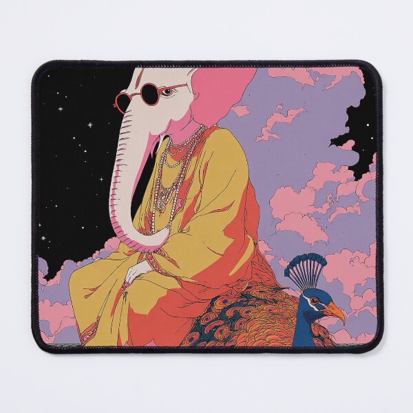 Item preview, Ganesha Peacock Lotus Vision Retro Vaporwave Pop Art designed and sold by PANNARUK THAILAND.