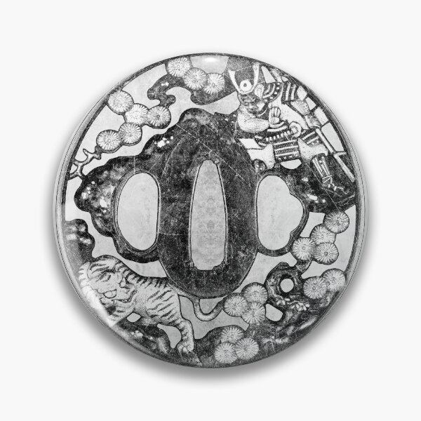 Item preview, Samurai Warrior Tiger Tsuba Japanese Sword Guard Dark Art designed and sold by Ghoul Enterprises.