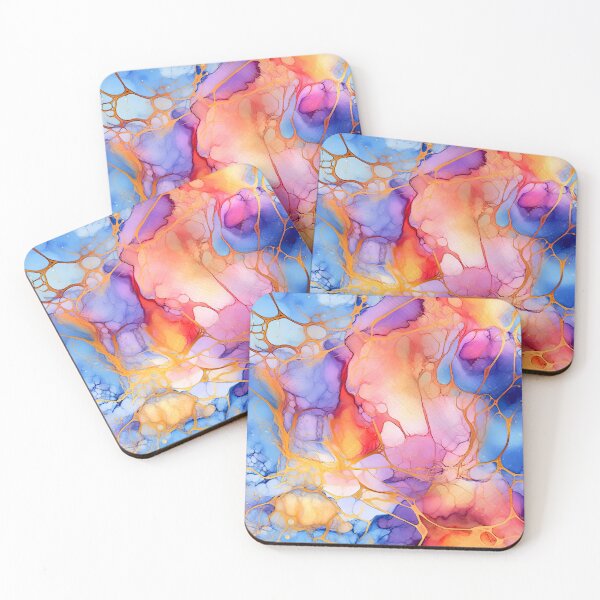 Item preview, Dreamy Blues, Aqua With Mango-Papaya Hues Abstract  designed and sold by DEC02.