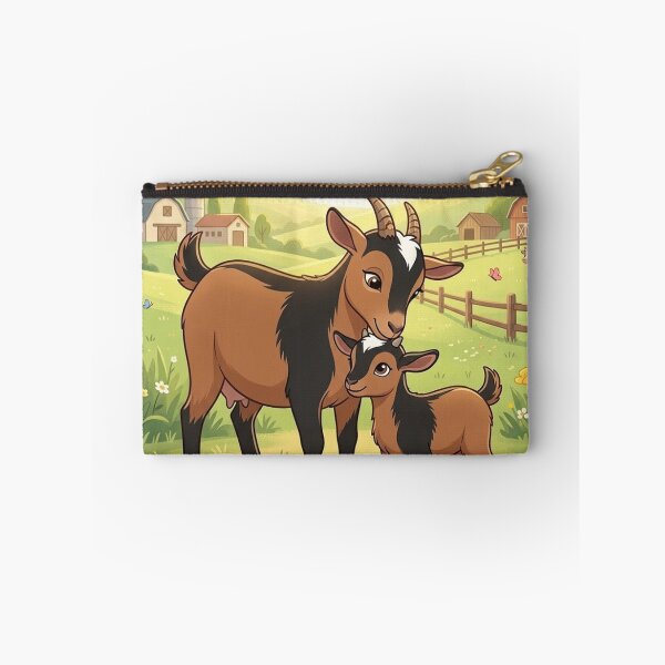 Item preview, "Mother and Baby Goat Meadow Adventure" – Whimsical Farm Animal  designed and sold by AirCrayons27.