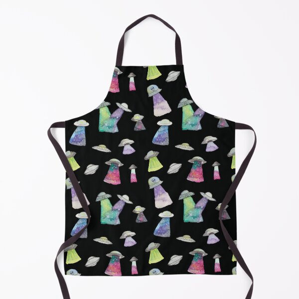 Item preview,  Watercolour UFOs with Galaxy Beams - Black designed and sold by Cosmic Seed Creative.