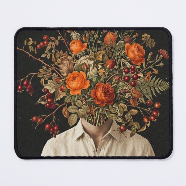 Item preview, Vintage Floral Head Surreal Bouquet Portrait designed and sold by MakarenaCreate.