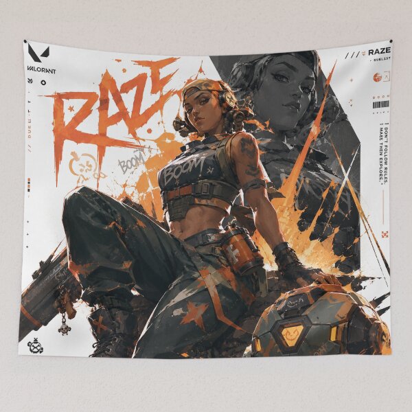 Item preview, Valorant Raze Graffiti Explosion Art | BOOM Duelist Gaming Poster designed and sold by NBT-NOVA.