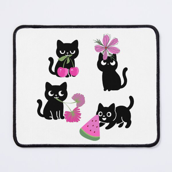 Item preview, Cute Black Cats Summer Fruits and Flowers Sticker Pack designed and sold by Creativ_Design.
