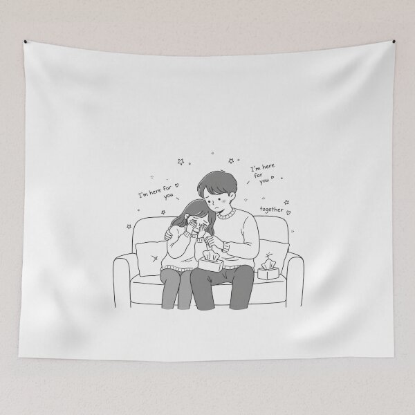 Item preview, I'm Here For You – Cute Couple Comfort Love Illustration designed and sold by JaiSoftStudio.