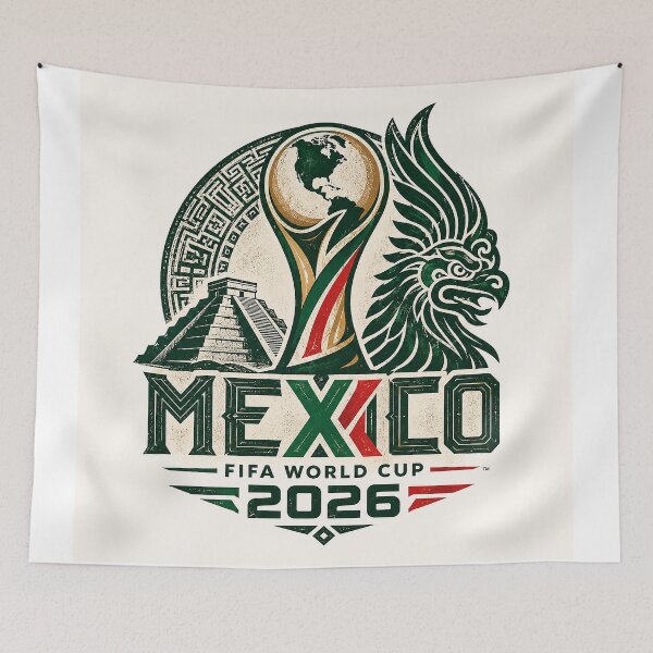 Item preview, Mexico Football Fiesta 2026 Vintage Aztec Soccer Fan Art designed and sold by jamesslat.