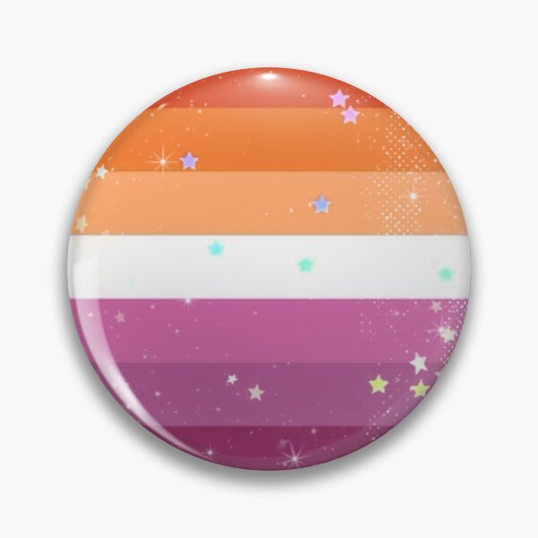 Item preview, Whimsical Star Lesbian Flag Pin designed and sold by ILoveCryOfFear.