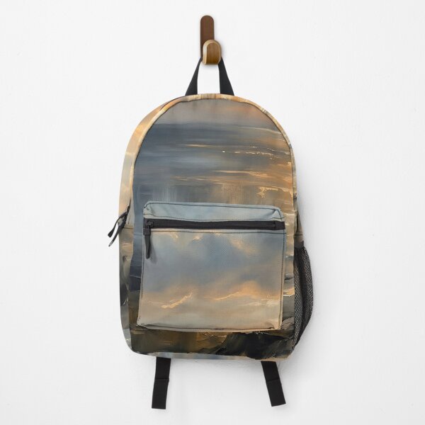 Item preview, Golden Sunset Ocean Impasto Oil Painting designed and sold by MakarenaCreate.