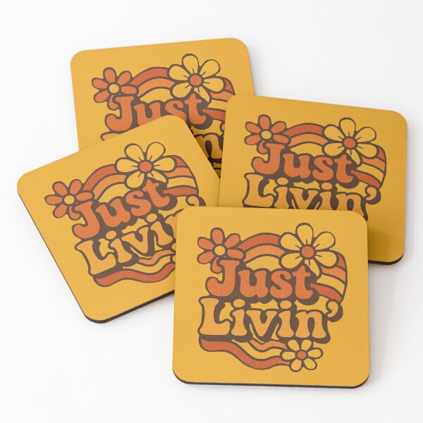 Item preview, Retro Groovy Just Livin Floral Typography designed and sold by CAutumnTrapp.