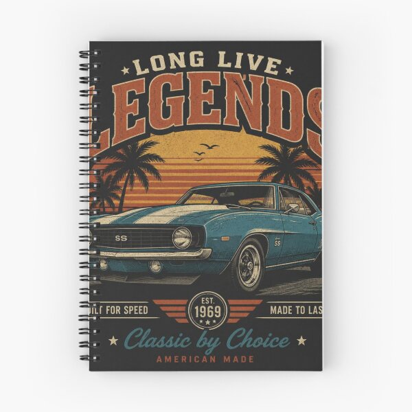 Item preview, Long Live Legends Vintage Muscle Car Sunset Retro Classic Car T-Shirt Design designed and sold by redblink store.