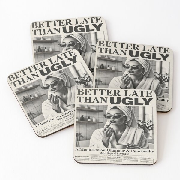 Item preview, Better Late Than Ugly Vintage Newspaper Spa Art designed and sold by MakarenaCreate.
