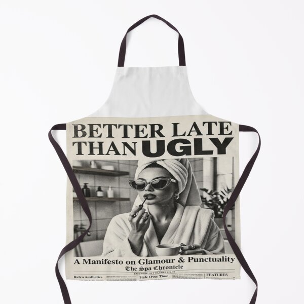 Item preview, Better Late Than Ugly Vintage Newspaper Spa Art designed and sold by MakarenaCreate.