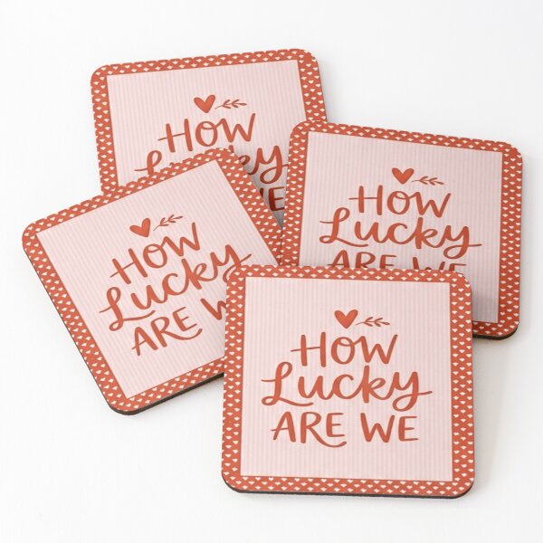 Item preview, How Lucky Are We Hearts Frame Quote Art designed and sold by MakarenaCreate.