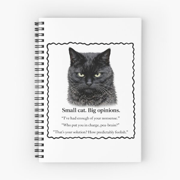 Item preview, Small Cat, Big Opinions Squiggly Border designed and sold by bluesirian22.