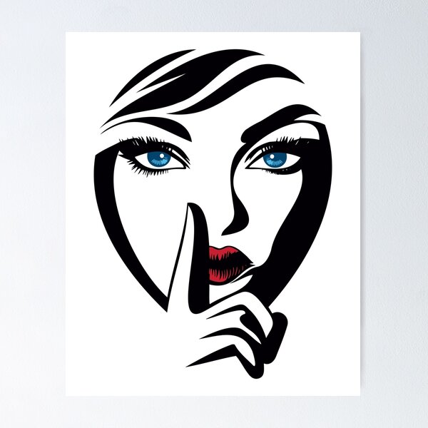 Item preview, Secret Silence Woman Minimalist Face Art designed and sold by Xthes.