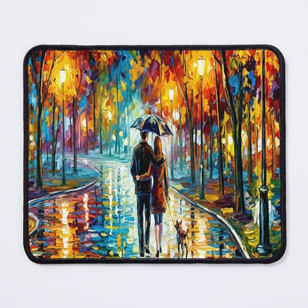 Item preview, Rainy Night Park Walk Palette Knife Art designed and sold by MakarenaCreate.