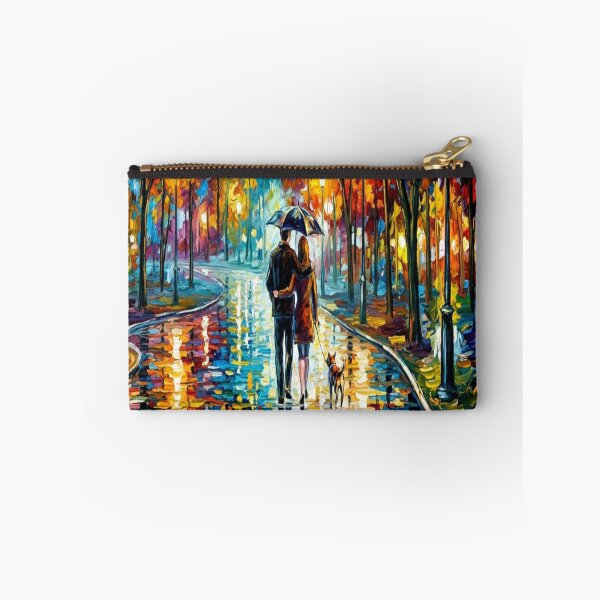 Item preview, Rainy Night Park Walk Palette Knife Art designed and sold by MakarenaCreate.
