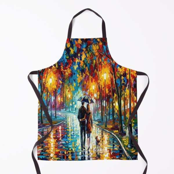 Item preview, Rainy Night Park Walk Palette Knife Art designed and sold by MakarenaCreate.