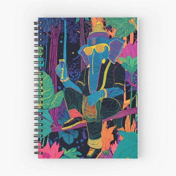 Item preview, Ganesha Night Vision Neon Cyberpunk Psychedelic Jungle Art designed and sold by PANNARUK THAILAND.
