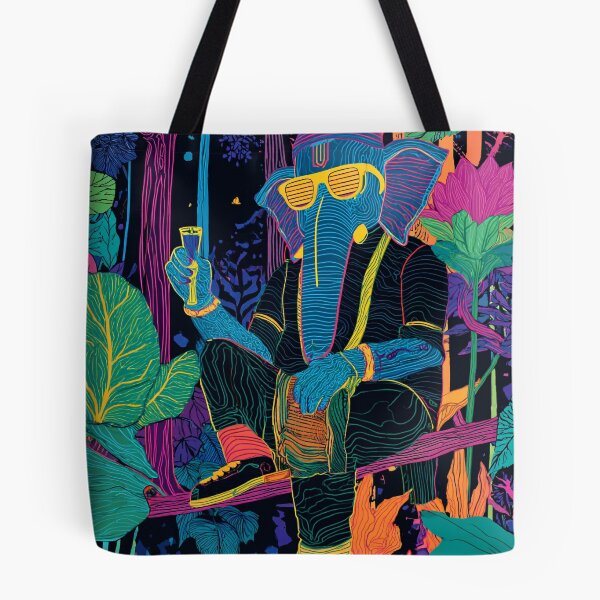 Item preview, Ganesha Night Vision Neon Cyberpunk Psychedelic Jungle Art designed and sold by PANNARUK THAILAND.