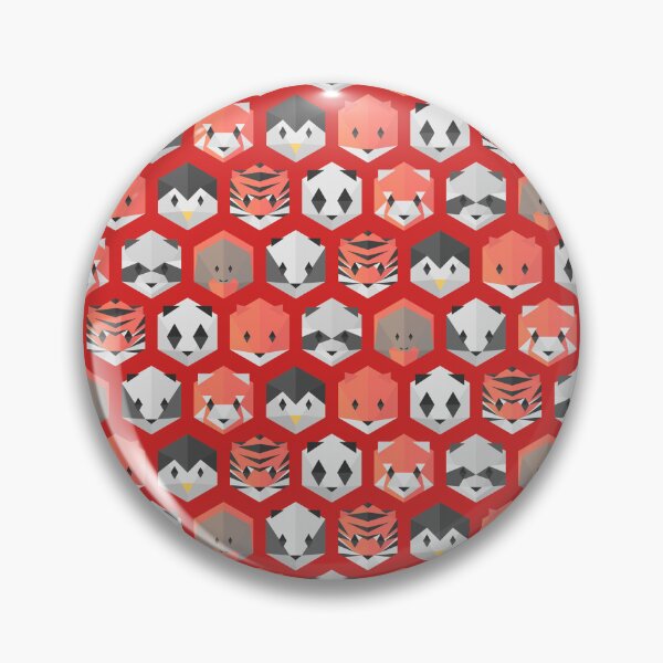 Item preview, Red Honeycomb Minimalist Animals designed and sold by animinimal.