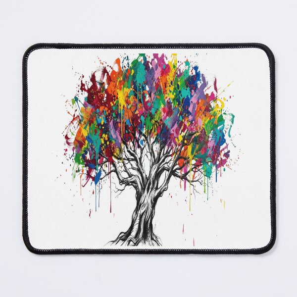 Item preview, Colorful Tree of Life Abstract Paint Splatter Art designed and sold by MakarenaCreate.