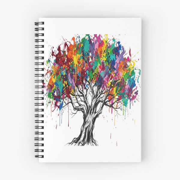 Item preview, Colorful Tree of Life Abstract Paint Splatter Art designed and sold by MakarenaCreate.