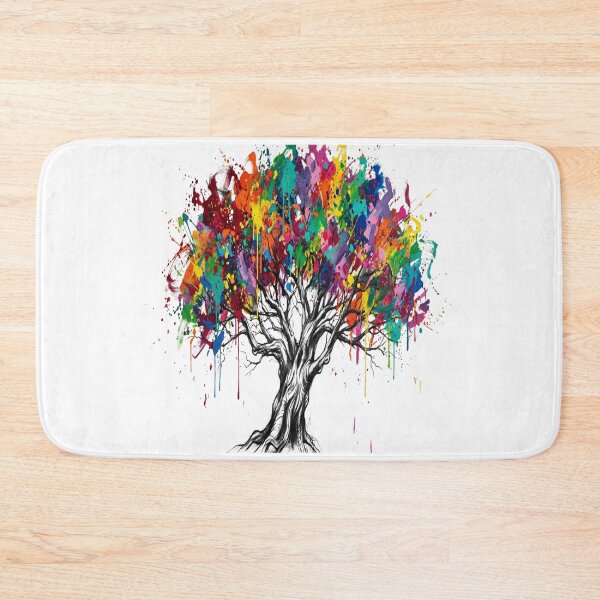 Item preview, Colorful Tree of Life Abstract Paint Splatter Art designed and sold by MakarenaCreate.