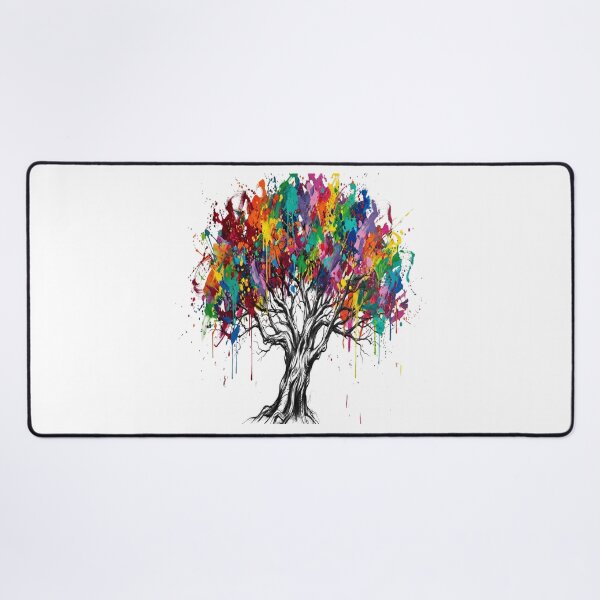 Item preview, Colorful Tree of Life Abstract Paint Splatter Art designed and sold by MakarenaCreate.