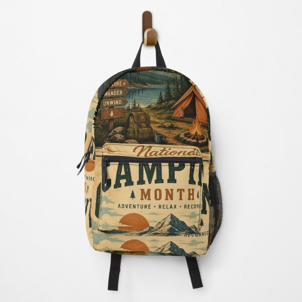 Item preview, Vintage Camping Poster – National Camping Month designed and sold by NaphDesigns.